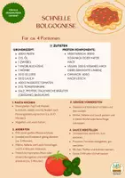 Vorschau - Arbeitsblätter - Rezeptkarte schnelle Bolognese - Deckblatt