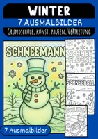 Vorschau - Mal- und Bastelvorlagen - Winter Malvorlagen Ausmalbilder Poster kreative Winterzeit Grundschule - Deckblatt
