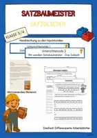 Vorschau - Stundenentwürfe - Satzbaumeister - Satzglieder (Subjekt und Prädikat) - Deckblatt