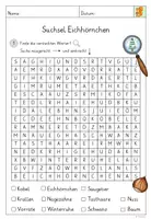 Vorschau - Arbeitsblätter - Suchsel Eichhörnchen - Seite 1