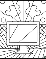 Vorschau - Mal- und Bastelvorlagen - Bunte Laptop Pop-Art Ausmalbilder - Seite 2