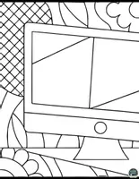 Vorschau - Mal- und Bastelvorlagen - Bunte Laptop Pop-Art Ausmalbilder - Seite 3