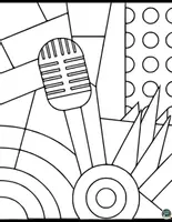 Vorschau - Mal- und Bastelvorlagen - Musikwerkzeuge Pop Art Ausmalbilder Materialpaket - Seite 2