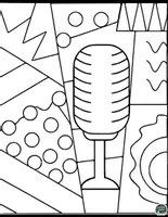 Vorschau - Mal- und Bastelvorlagen - Mikrofon Pop-Art ausmalbilder - Seite 3