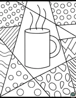 Vorschau - Mal- und Bastelvorlagen - Winter heiße Schokolade Pop-Art Ausmalbilder - Seite 3