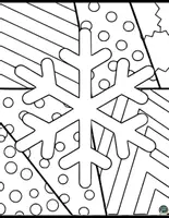 Vorschau - Mal- und Bastelvorlagen - Pop-Art Winter-Schneeflocken – Kreative Ausmalbilder - Seite 1