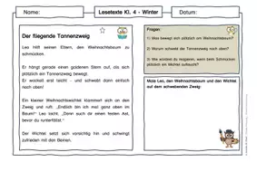 Vorschau - Arbeitsblätter - Lesetexte Weihnachten – Klasse 4 | differenziert - Seite 1