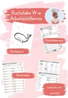 Vorschau - Arbeitsblätter - Buchstabe W - Arbeitsblättermix Klasse 1 - Deckblatt