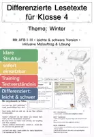 Vorschau - Arbeitsblätter - Lesetexte Winter – Klasse 4 | differenziert - Deckblatt