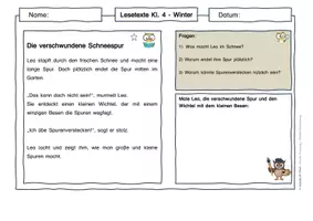 Vorschau - Arbeitsblätter - Lesetexte Winter – Klasse 4 | differenziert - Seite 3