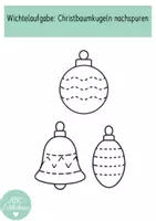 Vorschau - Arbeitsblätter - Wichtelbrief: Christbaumkugeln nachspuren - Deckblatt