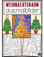 Vorschau - Mal- und Bastelvorlagen - Weihnachtsbaum Pop-Art Ausmalbilder - Deckblatt