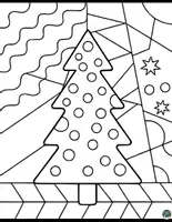 Vorschau - Mal- und Bastelvorlagen - Weihnachtsbaum Pop-Art Ausmalbilder - Seite 2