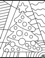 Vorschau - Mal- und Bastelvorlagen - Weihnachtsbaum Pop-Art Ausmalbilder - Seite 3