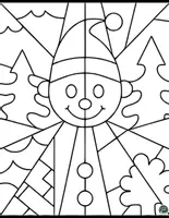 Vorschau - Mal- und Bastelvorlagen - Weihnachts-Lebkuchenmann-Malvorlagen im Pop-Art-Stil - Seite 1