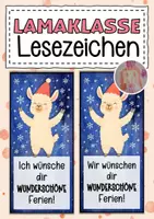 Vorschau - Anderer Materialtyp - Lamaklasse Lesezeichen zu Weihnachten - Deckblatt