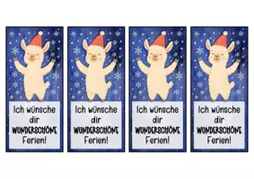 Vorschau - Anderer Materialtyp - Lamaklasse Lesezeichen zu Weihnachten - Seite 1