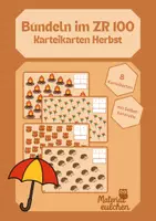 Vorschau - Stationenlernen - Bündeln im Zahlenraum 100 - Karteikarten (Herbst) - Deckblatt