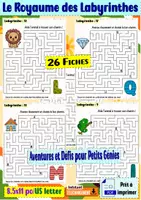 Aperçu - Feuilles d'exercices - Le Royaume des Labyrinthes – Aventures et Défis pour Petits Génies - Page de couverture