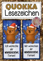 Vorschau - Anderer Materialtyp - Quokkaklasse Lesezeichen zu Weihnachten - Deckblatt