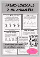 Vorschau - Stundenentwürfe - Krimi-Logicals - Leserätsel - Logikrätsel Krimi - Lesen und Malen - Deckblatt