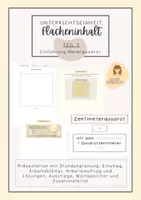 Vorschau - Stundenentwürfe - Flächeninhalt | Einführung | Quadratmeter - Deckblatt