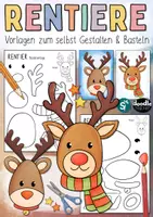 Vorschau - Mal- und Bastelvorlagen - Rentiere 🦌 basteln - winterliche Bastelvorlagen / Winter / Weihnachten - Deckblatt