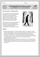 Vorschau - Unterrichtsreihen - Herbstgedichte Deutsch Sammlung Klasse 5/6 - Seite 1
