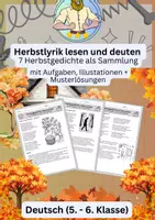 Vorschau - Unterrichtsreihen - Herbstgedichte Deutsch Sammlung Klasse 5/6 - Deckblatt