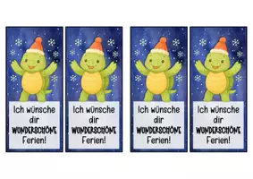 Vorschau - Anderer Materialtyp - Schildkrötenklasse Lesezeichen zu Weihnachten - Seite 1