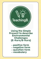 Vorschau - Arbeitsblätter - B/E-Kurs: Using the Simple Present to describe environmental challenges - Deckblatt