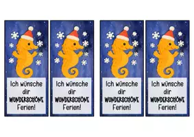 Vorschau - Anderer Materialtyp - Seepferdchenklasse Lesezeichen zu Weihnachten - Seite 1