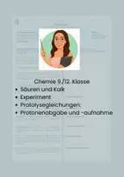 Vorschau - Arbeitsblätter - Säure und Kalk: Experiment und Reaktionsgleichungen - Deckblatt