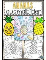 Vorschau - Mal- und Bastelvorlagen - Bunte Ananas – Ausmalspaß für Kinder - Deckblatt