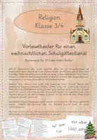 Vorschau - Text - Vorlesetheater für einen weihnachtlichen Schulgottesdienst (statt Krippenspiel) - Deckblatt
