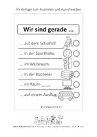 Vorschau - Mal- und Bastelvorlagen - „WIR SIND GERADE …“ – Schilder zum Ausmalen & Ausschneiden - Deckblatt