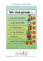 Vorschau - Mal- und Bastelvorlagen - „WIR SIND GERADE …“ – Schilder zum Ausmalen & Ausschneiden - Seite 1