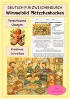 Vorschau - Stundenentwürfe - Wimmelbild Plätzchenbacken - Kreatives Schreiben im Winter - Rechtschreibung - Groß- und Kleinschreibung - DEUTSCH FÜR ZWISCHENDURCH - Deckblatt