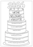 Vorschau - Arbeitsblätter - NEUJAHRS-TORTE 🎂🎆 Neujahrsvorsätze und Ziele / SILVESTER 2026 - Seite 1