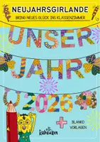 Vorschau - Mal- und Bastelvorlagen - Neujahrs-Girlande 🎆✂️ Silvester Bastelprojekt / Klassenraumdeko - Deckblatt