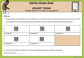Vorschau - Spiele - Escape Game: Present Tenses (simple present / present progressive) - Seite 1