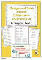 Vorschau - Arbeitsblätter - Zahlenraumerweiterung 20 - Zwanzigerfeld - Klasse 1 - Übungen und Tafelmaterial - Deckblatt