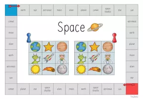 Vorschau - Spiele - Bingofeld - Space (3./4. Klasse, Englisch) - Seite 1