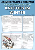 Vorschau - Arbeitsblätter - Knuffies im Winter - Knuffies-Geschichten | Leseverständnis Klasse 1 + 2 - Deckblatt