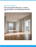 Vorschau - Unterrichtsreihen - Die erste eigene Wohnung – Kosten, Haushaltsplan und Alltagsorganisation - Deckblatt