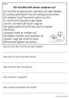 Vorschau - Arbeitsblätter - Freundschaften - Knuffies-Geschichten | Leseverständnis Klasse 1 + 2 - Seite 3