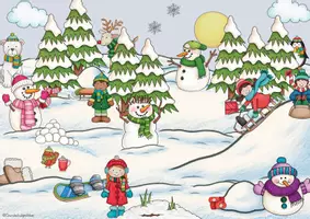 Vorschau - Präsentationen/Tafelbilder - Wimmelbild Winter DaZ Sprachförderung Schreibanlass - Seite 3