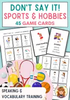 Vorschau - Arbeitsblätter - Don’t Say It! – Sports & Hobbies Vocabulary – Speaking Game for ESL - Deckblatt