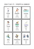 Vorschau - Arbeitsblätter - Don’t Say It! – Sports & Hobbies Vocabulary – Speaking Game for ESL - Seite 2
