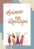 Vorschau - Arbeitsblätter - Merkmale von Reportagen (mit Aufgaben und Lösungen) - Deckblatt